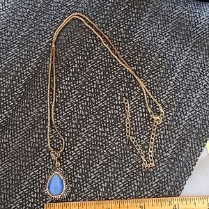 Genuine Blue Cats Eye Swarovski Black & Clear dazzling crystals necklace pendant